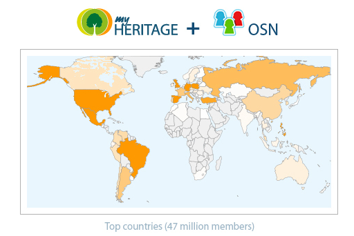 Map MyHeritage + OSN Group 2010