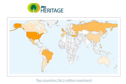 Map MyHeritage 2010