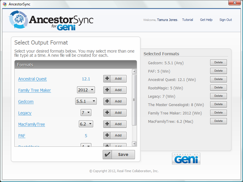 AncestorSync Desktop Formats