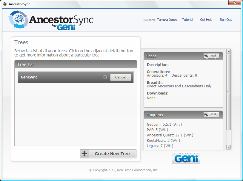 AncestorSync Geni syncing