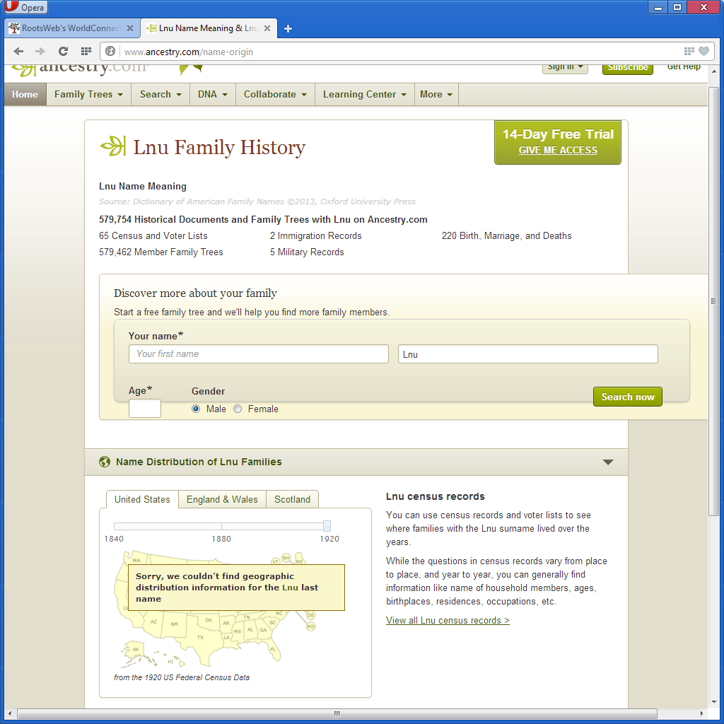 Ancestry.com Lnu name origin