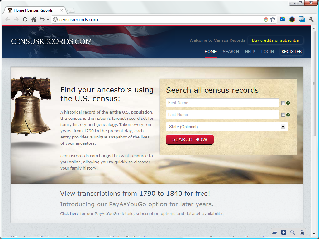 CensusRecords.com home page