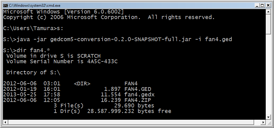DOS Box: GEDCOM X Converter 0.2