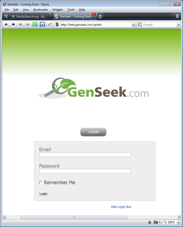 GenSeek Beta login