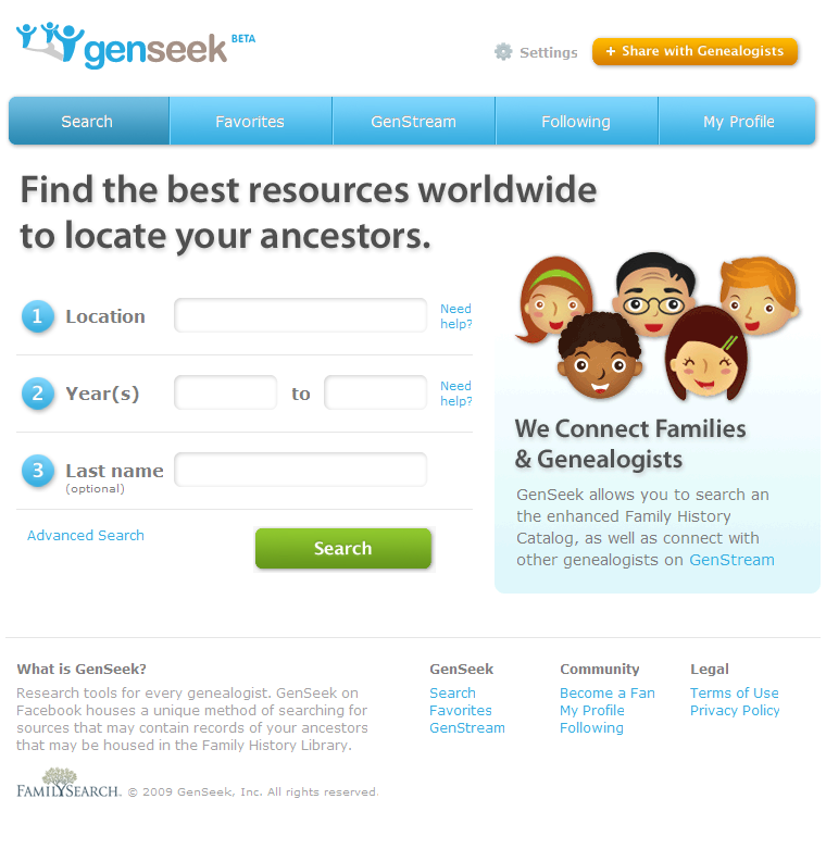 GenSeek on FaceBook Find Resources