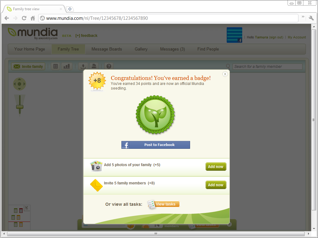 Mundia First Badge: Mundia seedling