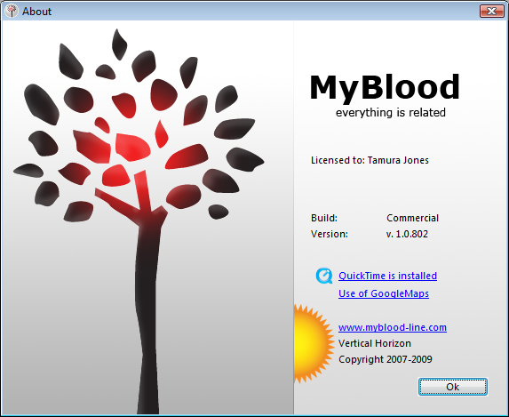 MyBlood 1.0 About Box