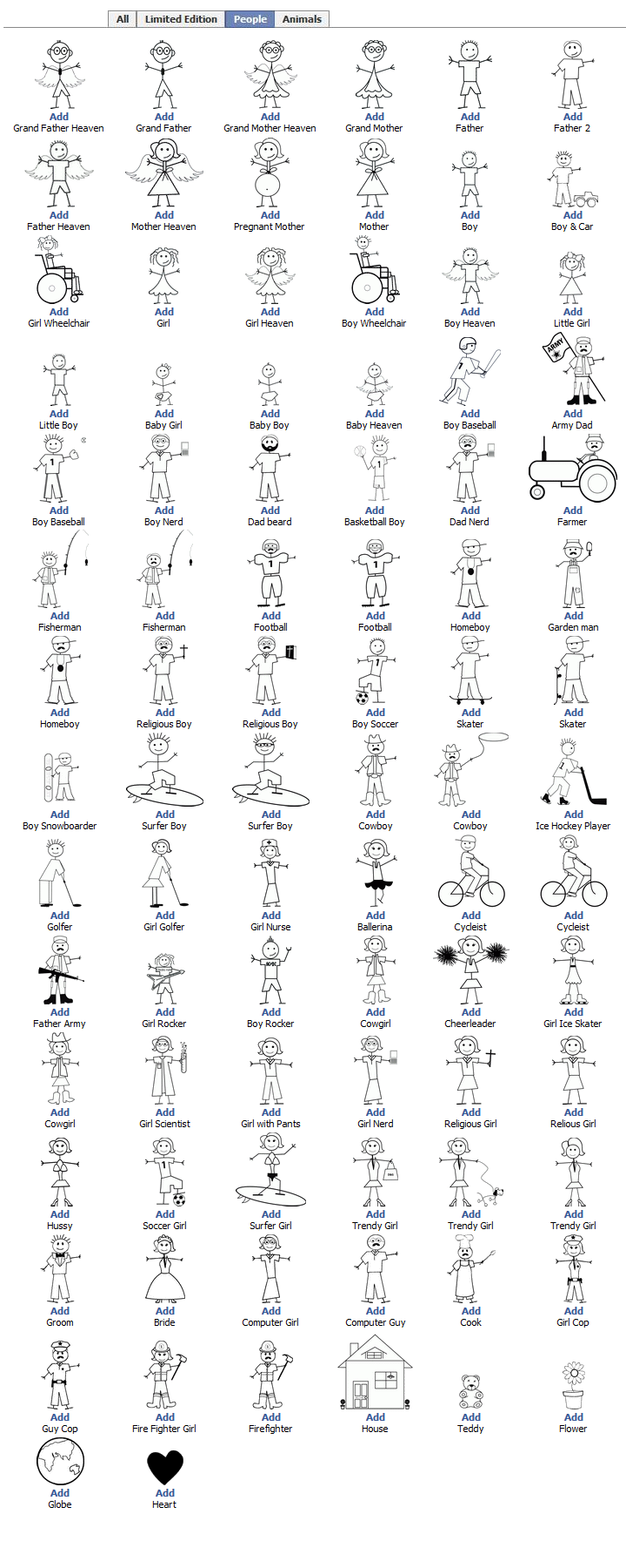 My Family people stick figures