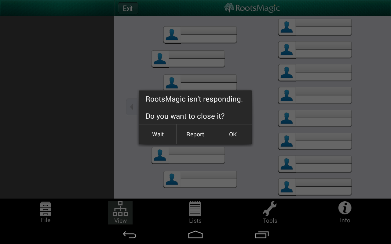 RootsMagic isn't responding