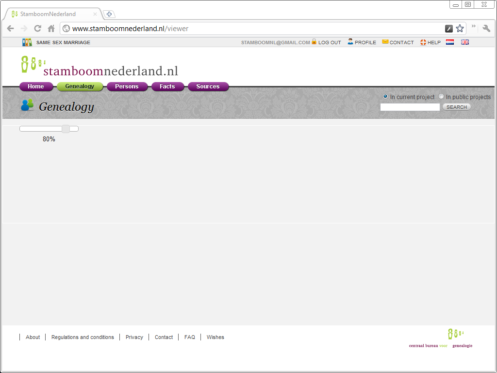 StamboomNederland: four person genealogy, no genealogy view