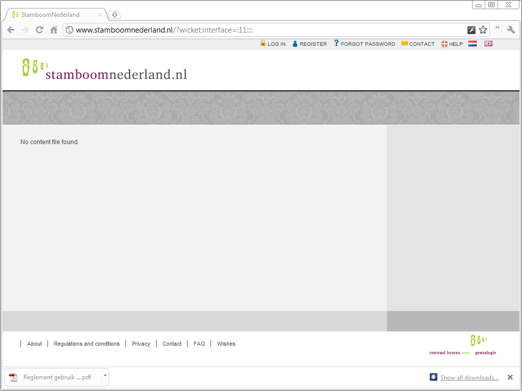 StamboomNederland: No content found