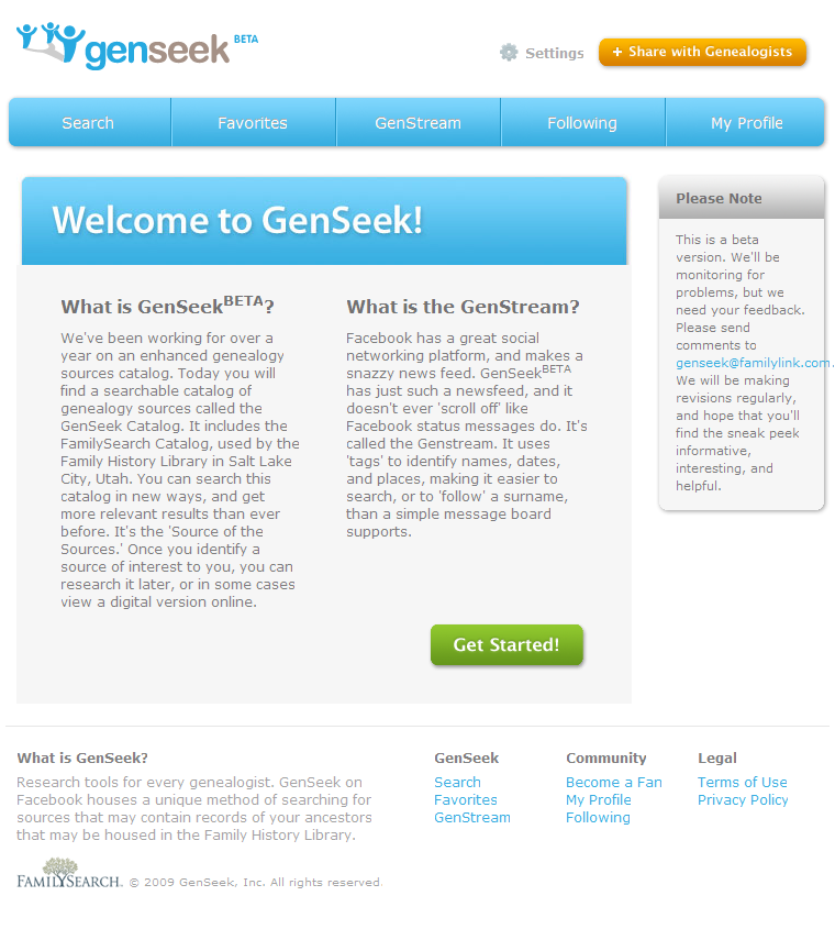 Welcome to GenSeek on FaceBook