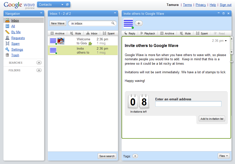 Google Wave: Invite Others