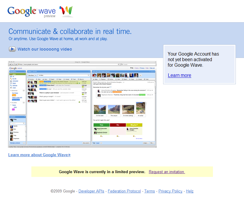 Google Wave Not Activated