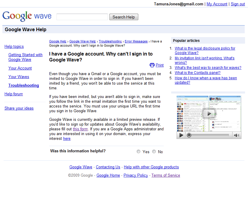 Google Wave: Why can't I sign in?