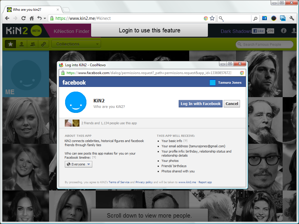 KiN2: install FaceBook app