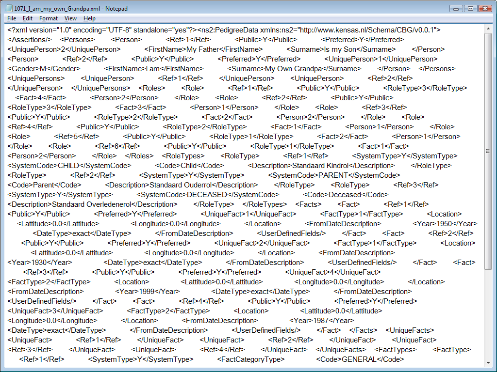 StamboomNederland raw XML